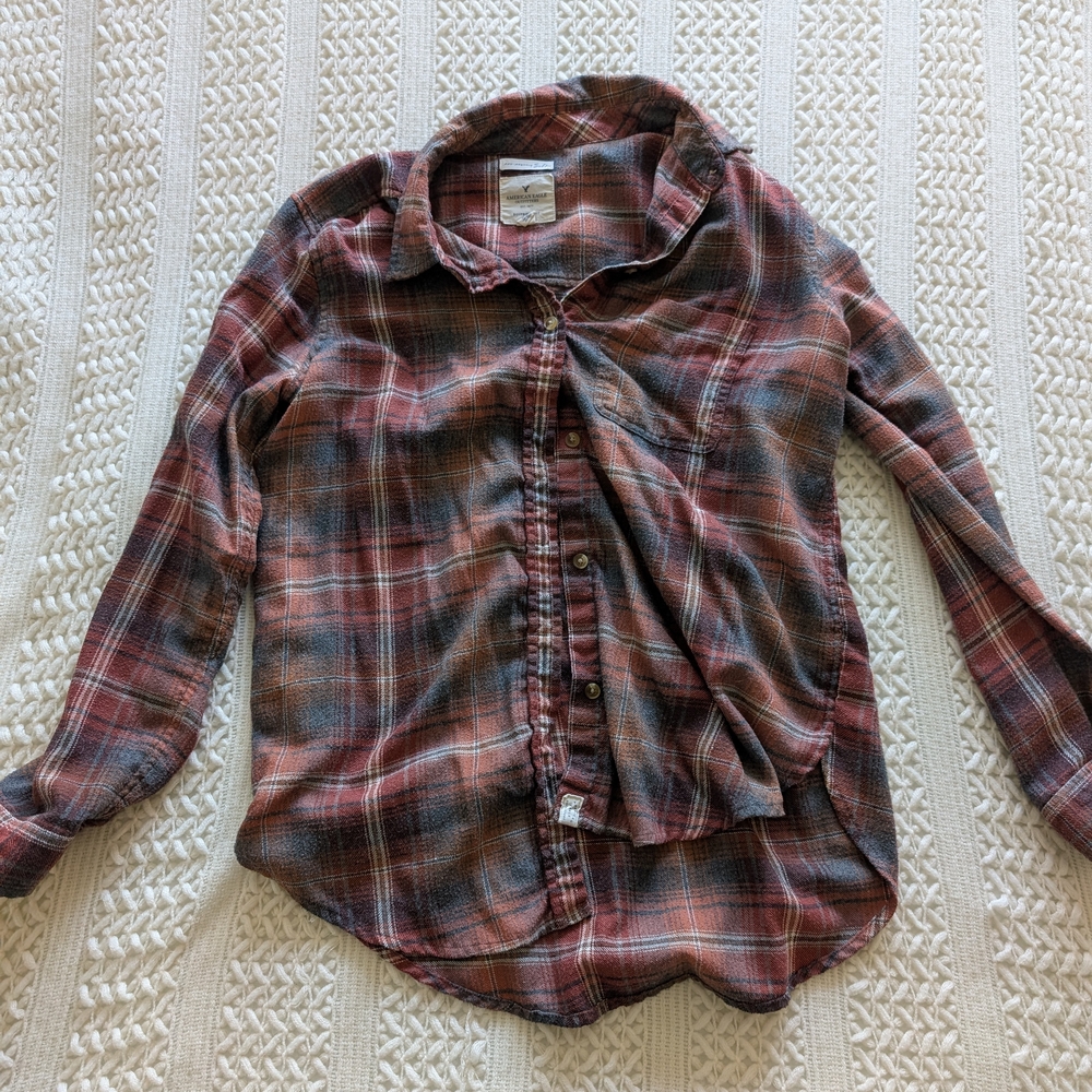 Plaid Button-Up Shirt